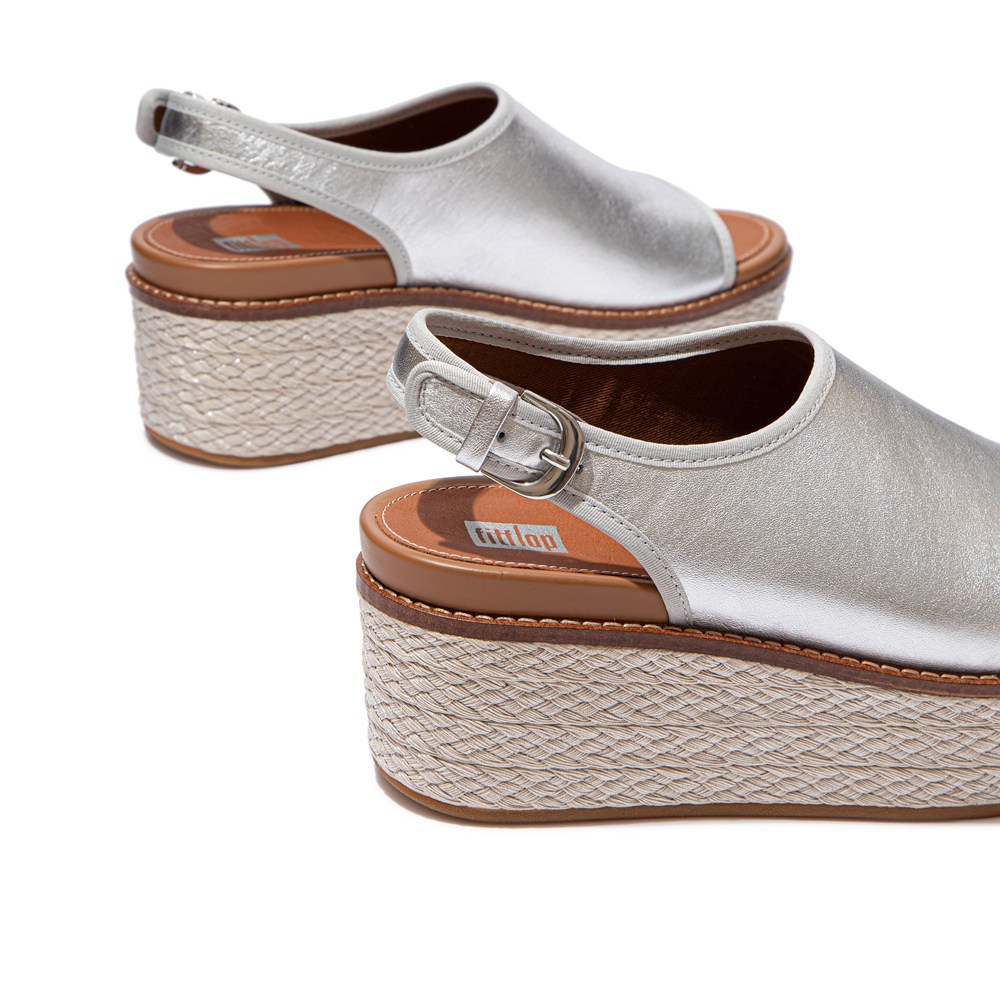 Fitflop Womens Wedge Silver - Eloise Mixed-metallics Back-strap - 35OSKQVLF